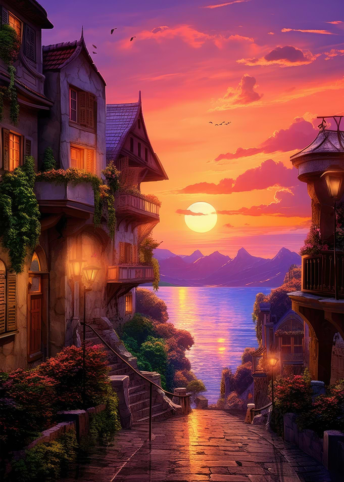 European Travel Sunset sea