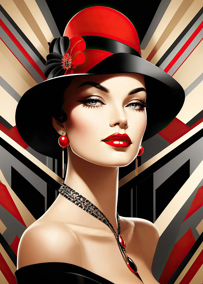 Art deco elegant portrait