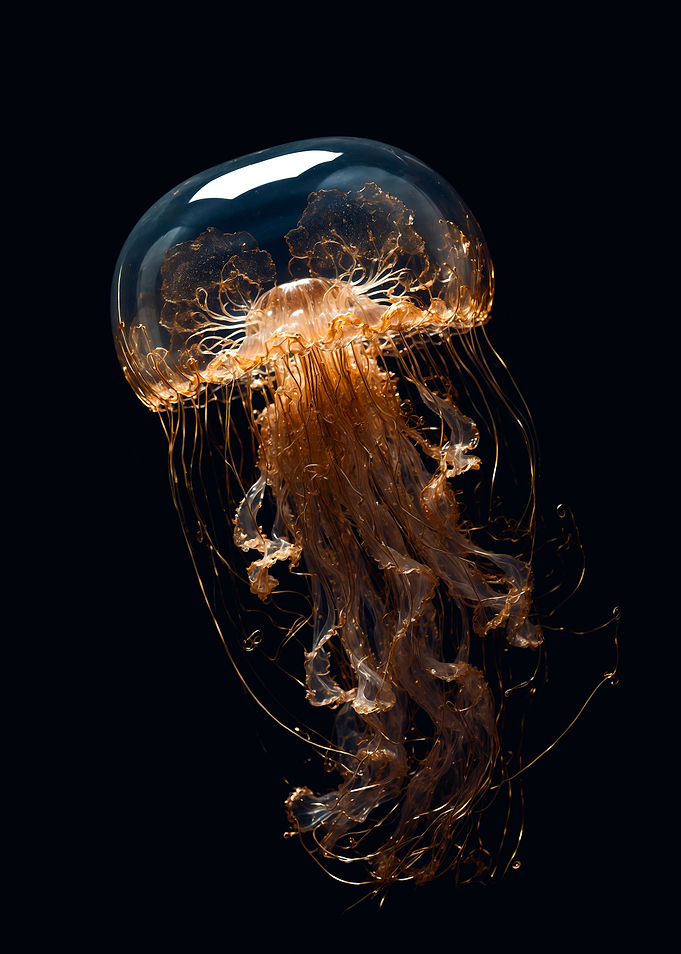 golden jellyfish art