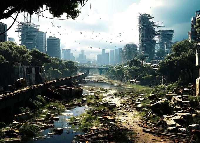 Dystopian City View