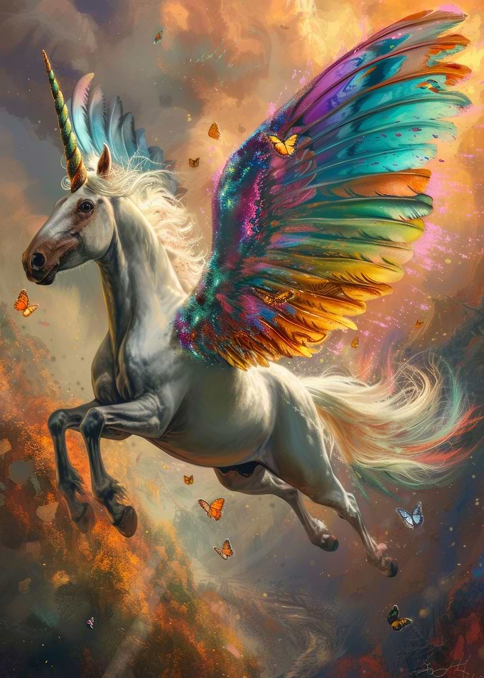 Flying Unicorn With Wings