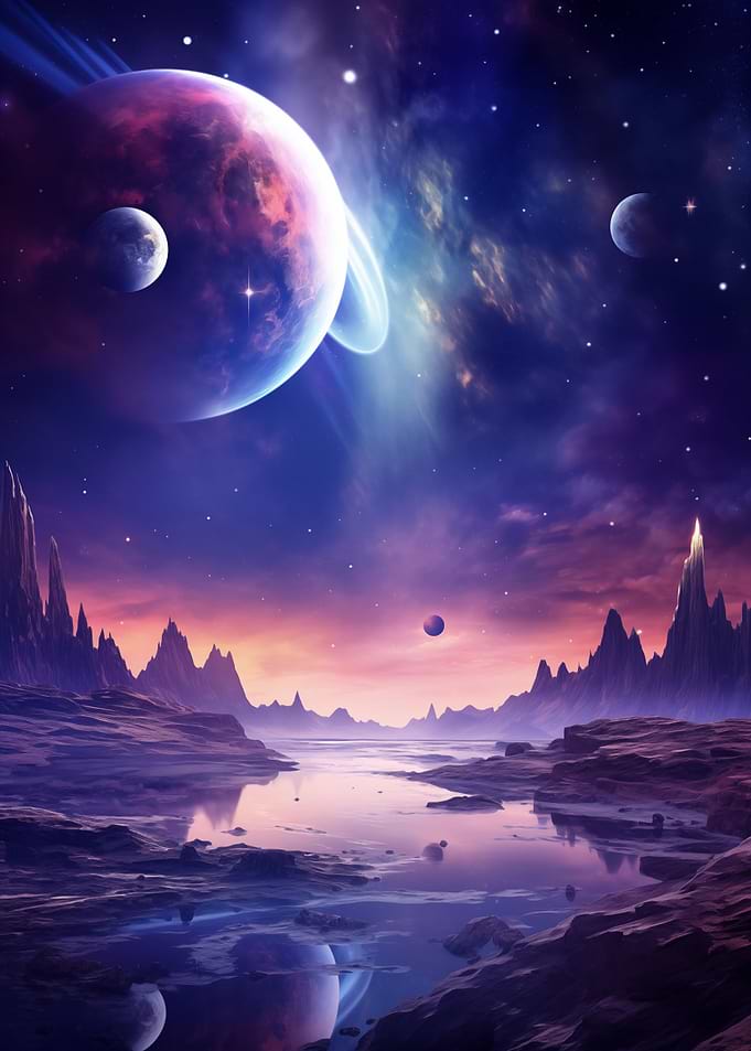 Valley Of Galaxy Landscape