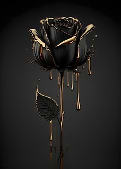 gold and black rose