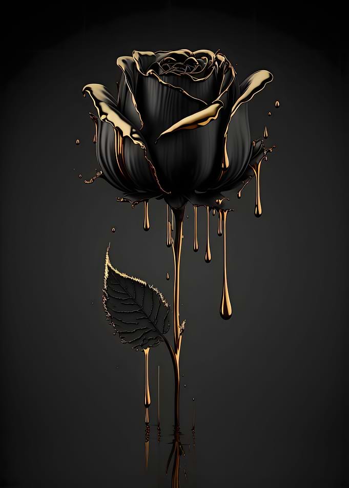 gold and black rose
