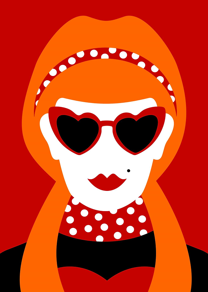 Redhead Woman Fashion Art