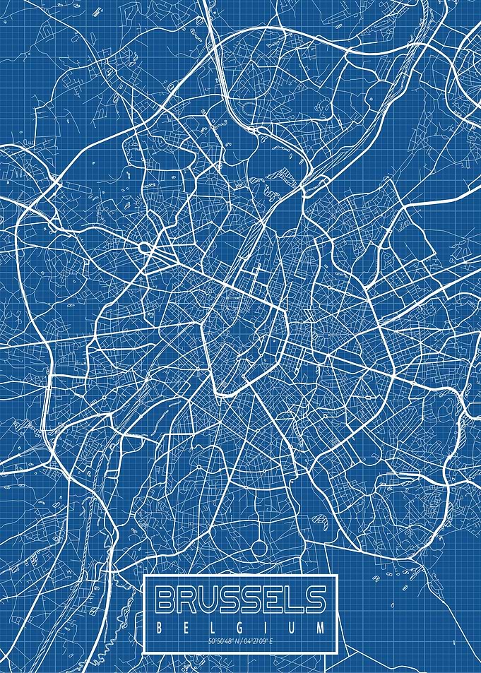 Brussels Map Blueprint