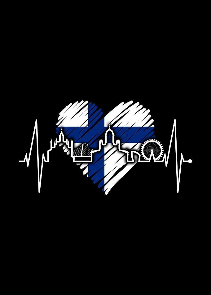 Helsinki Skyline Heartbeat