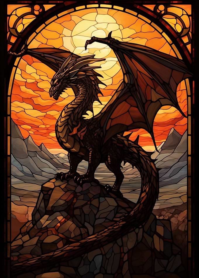 Dragon Stained Glass