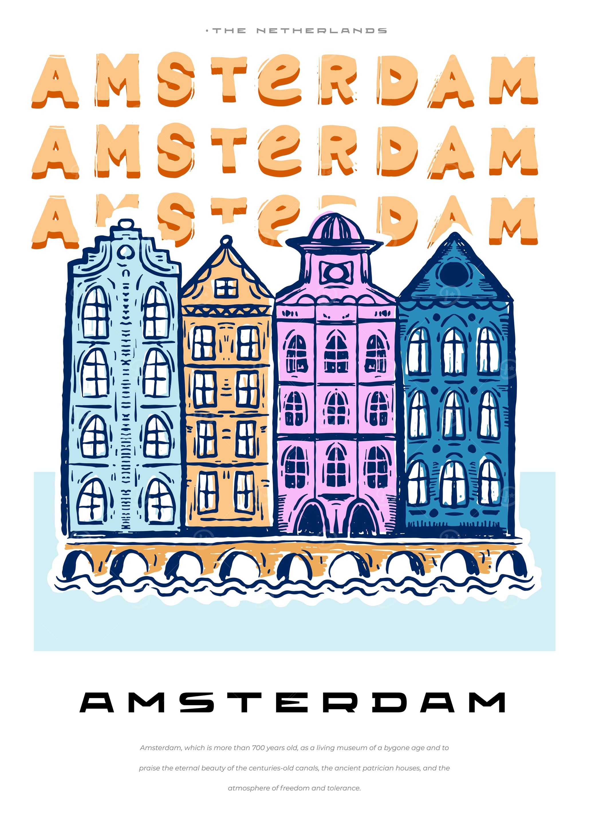 Amsterdam city poster