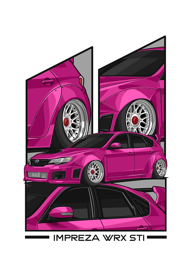subaru impreza wrx pink