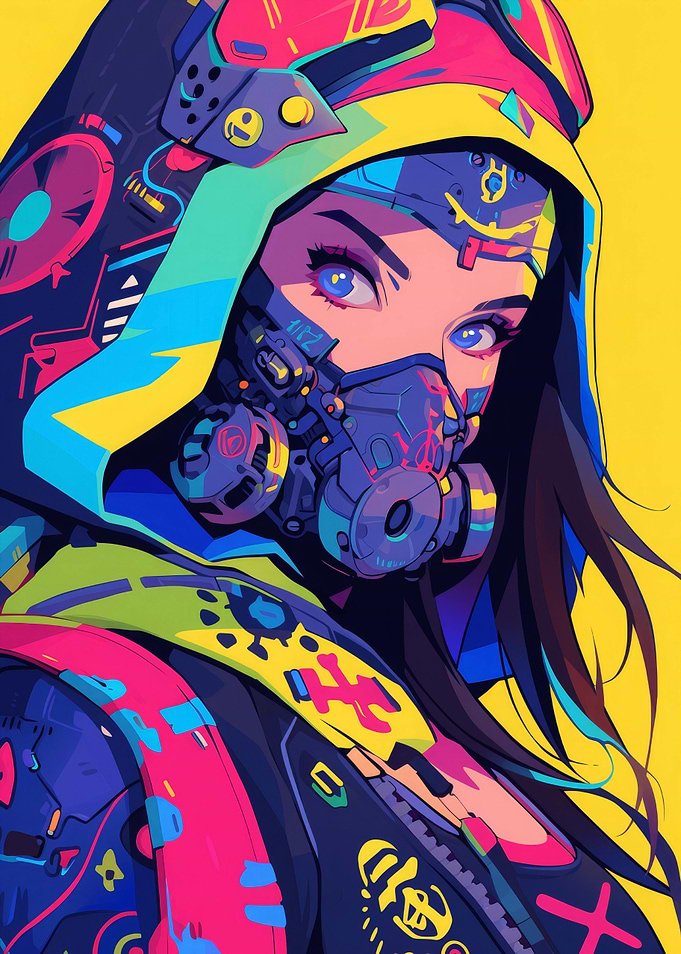 Cyberpunk Popart Anime