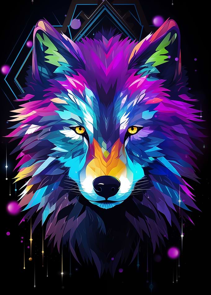 Abstract Wolf Portrait