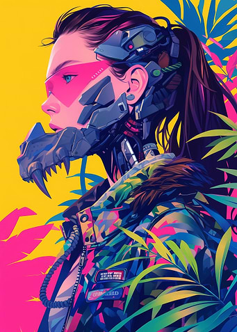 Cyberpunk Popart Anime