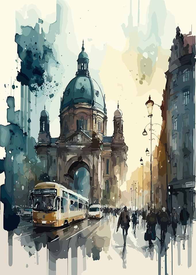 Berlin Watercolor City