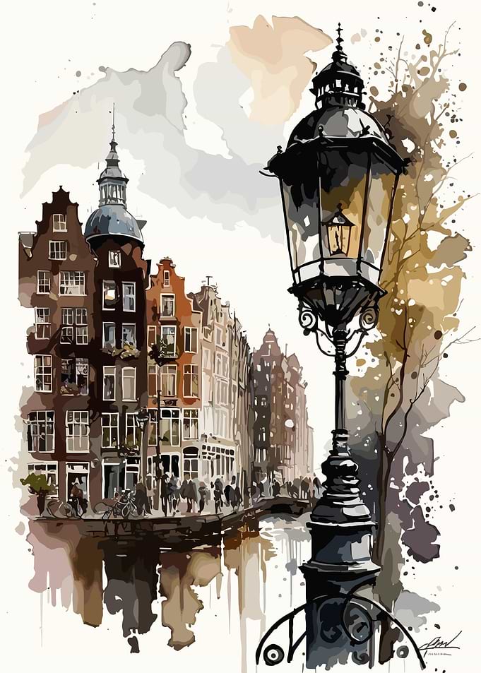 Amsterdam Bike Painting