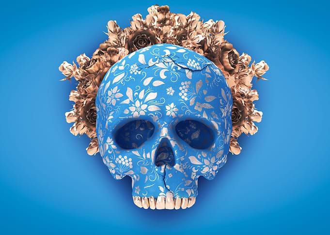 Blue skull