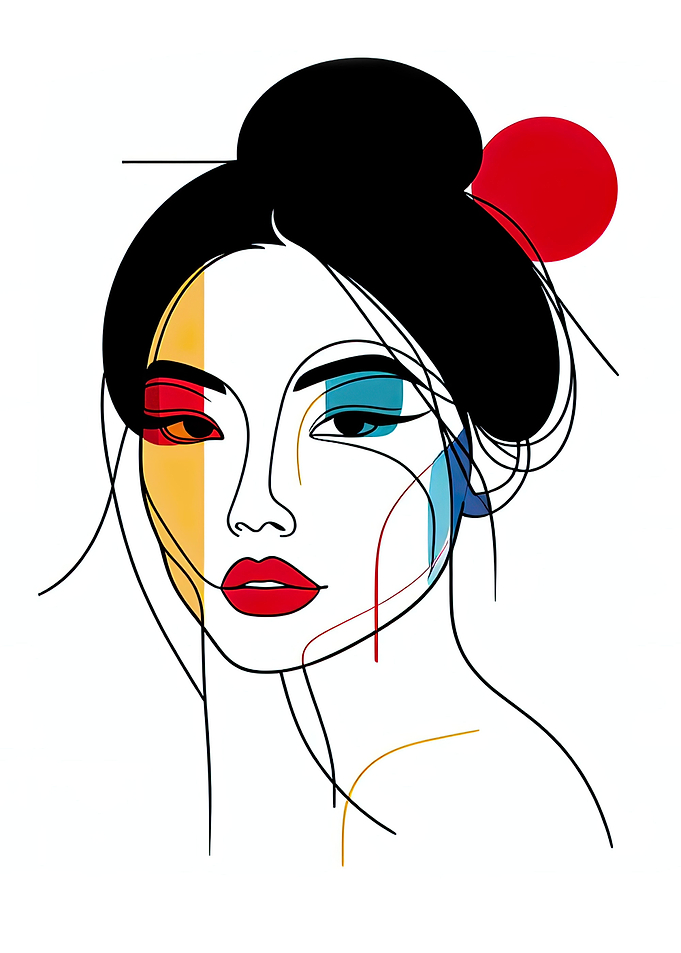 One Line Art Of Woman Face