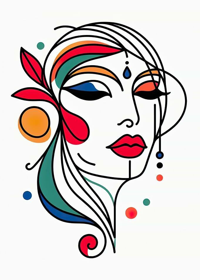One Line Art Of Woman Face