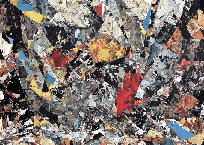 Collage art piece advertis