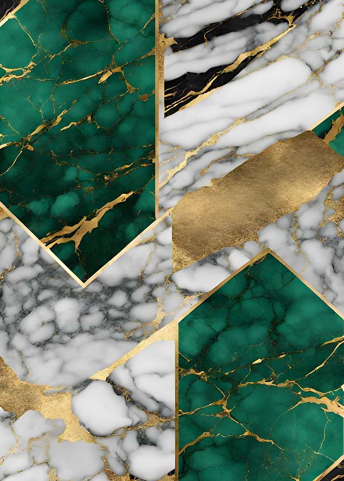 Emerald Green Gold Marble