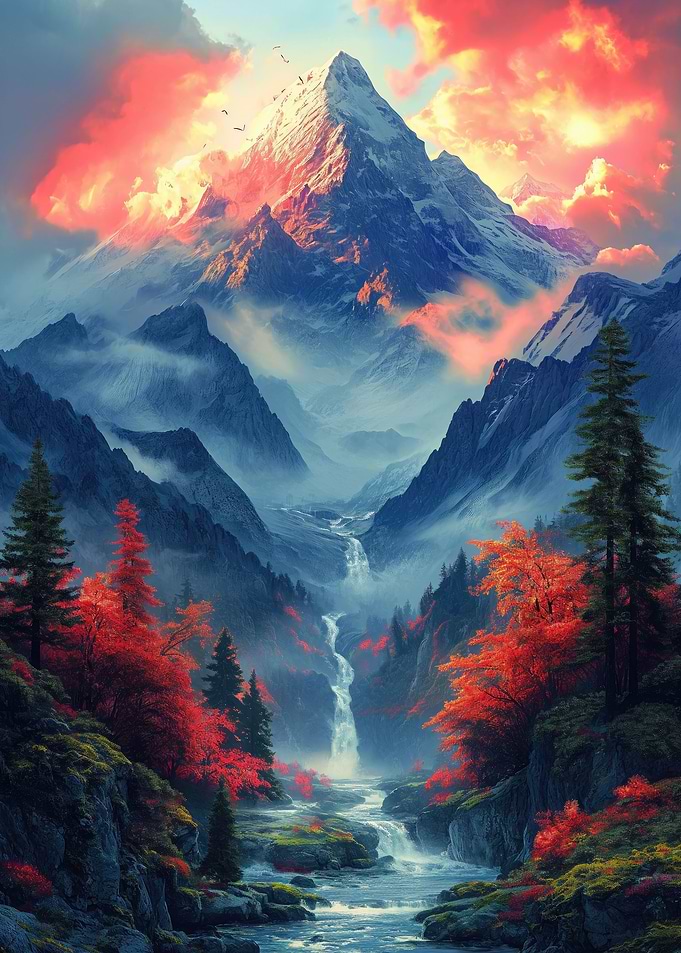 Mountain Waterfall