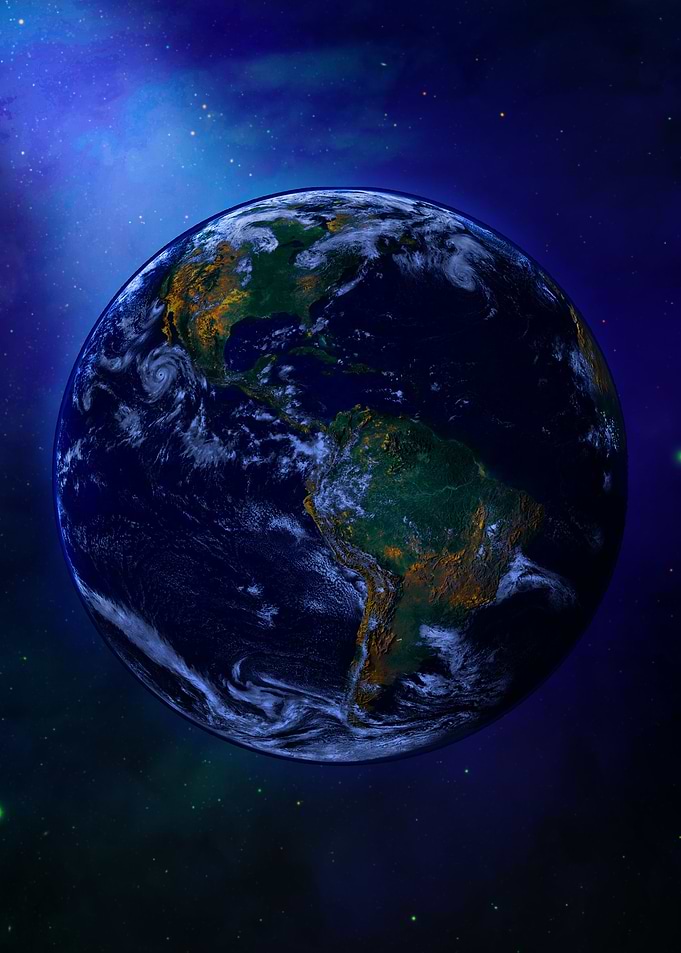 Earth receives a light ray