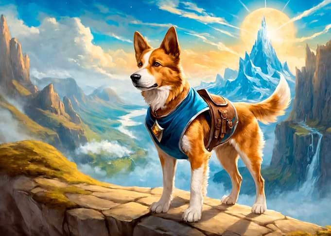 Dog Adventurer traveling