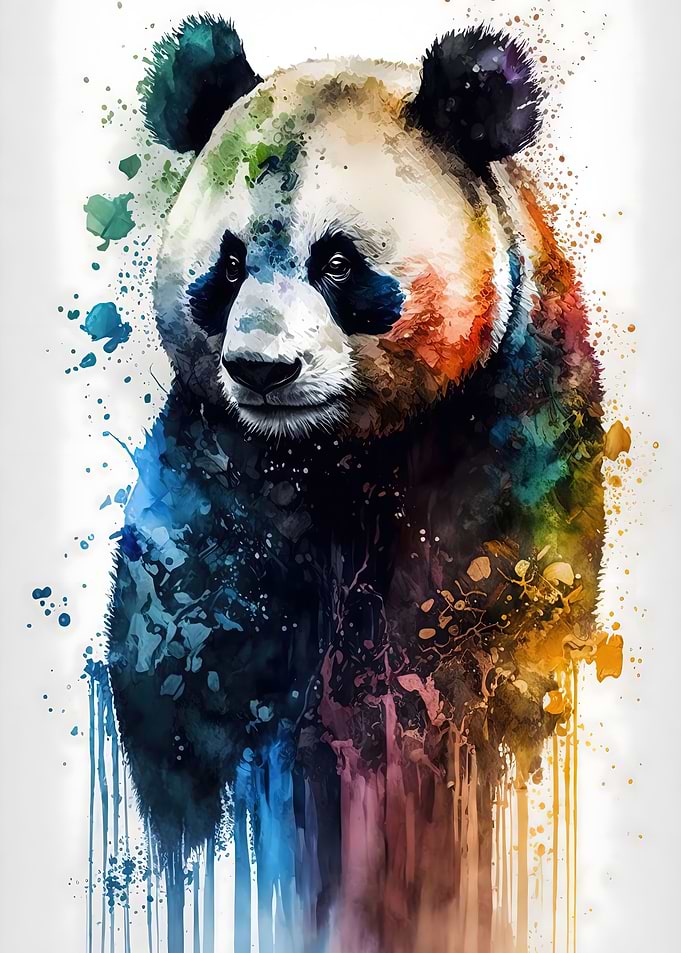 Panda in watercolor