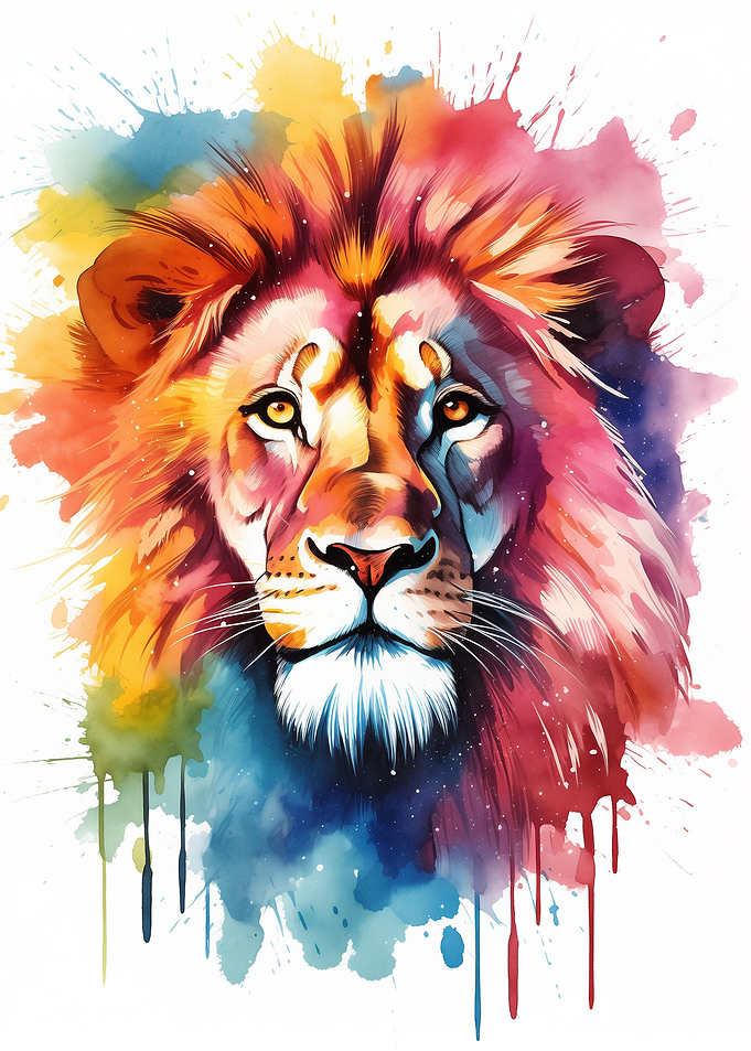 Watercolor Lion