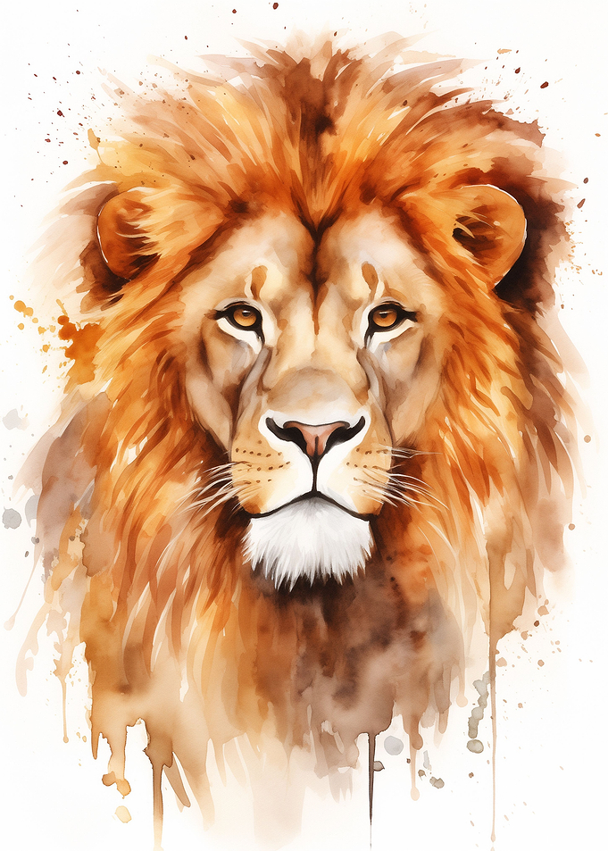 Watercolor Lion