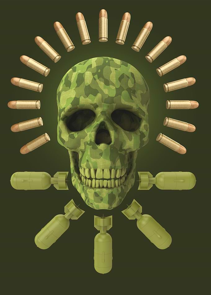 skull in camouflage