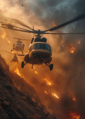 squadron of helicopters