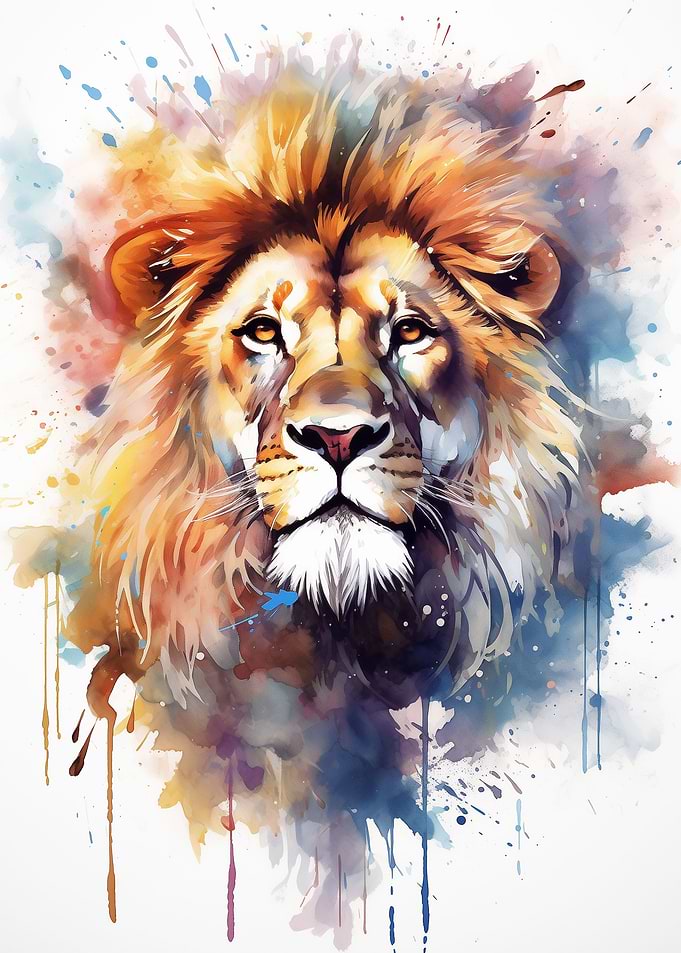 Watercolor Lion