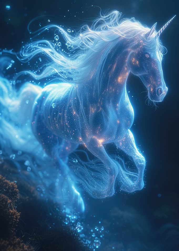 futuristic neon unicorn