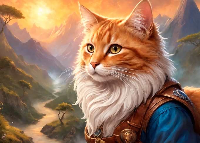 Cat Adventurer Mountains
