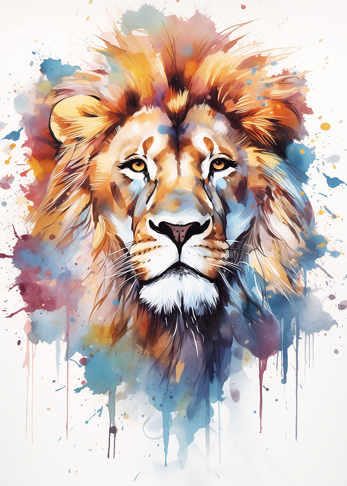 Watercolor Lion