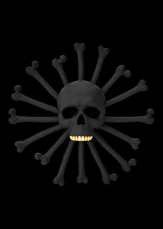 black human skull