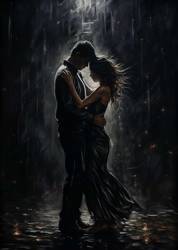 Couple in the rain