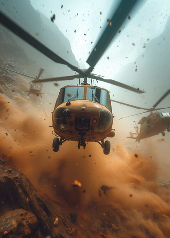 squadron of helicopters