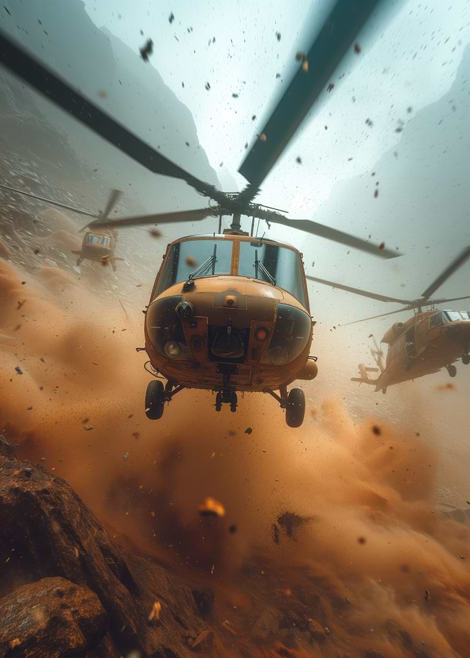 squadron of helicopters