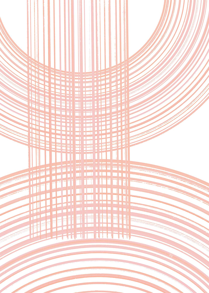 Peach Fuzz Geometric Lines