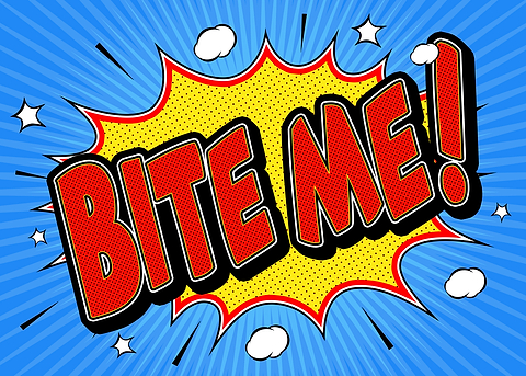 Bite Me — metal poster wall art