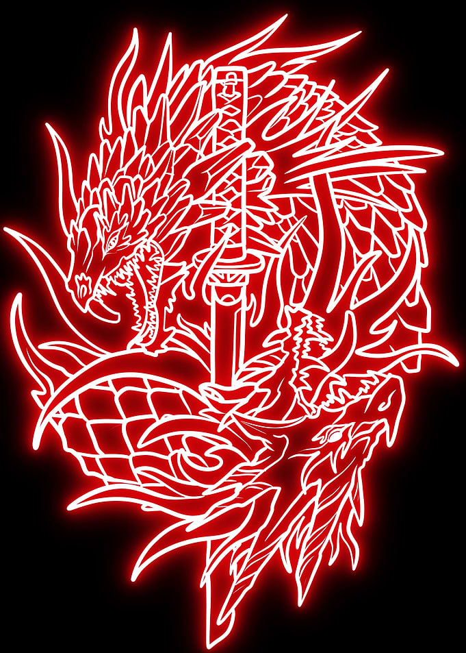 neon dragon sword