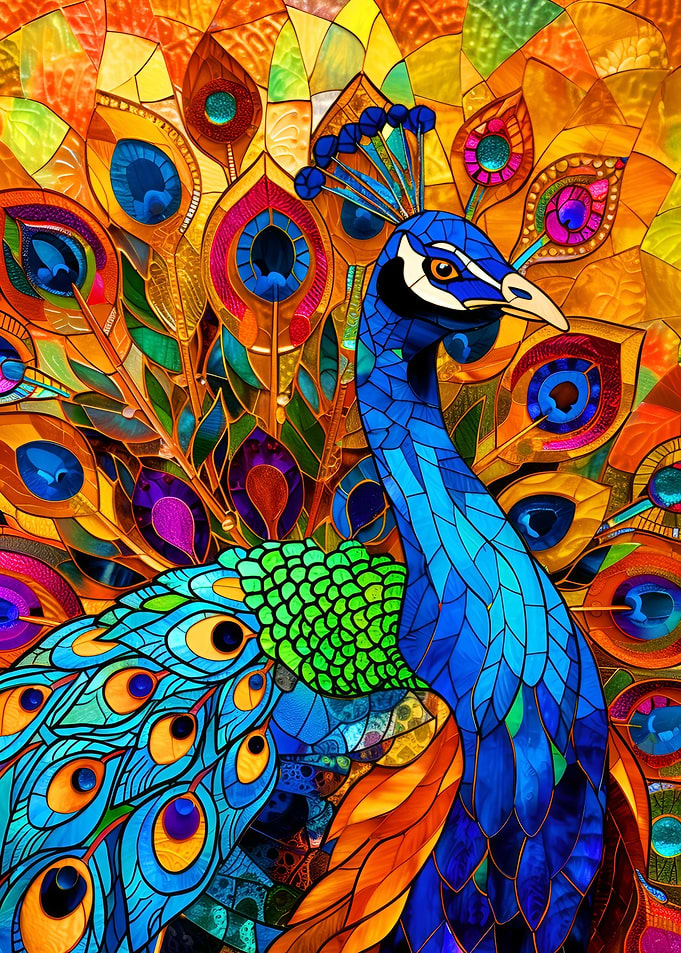 Peacock Phoenix Mosaic Zen