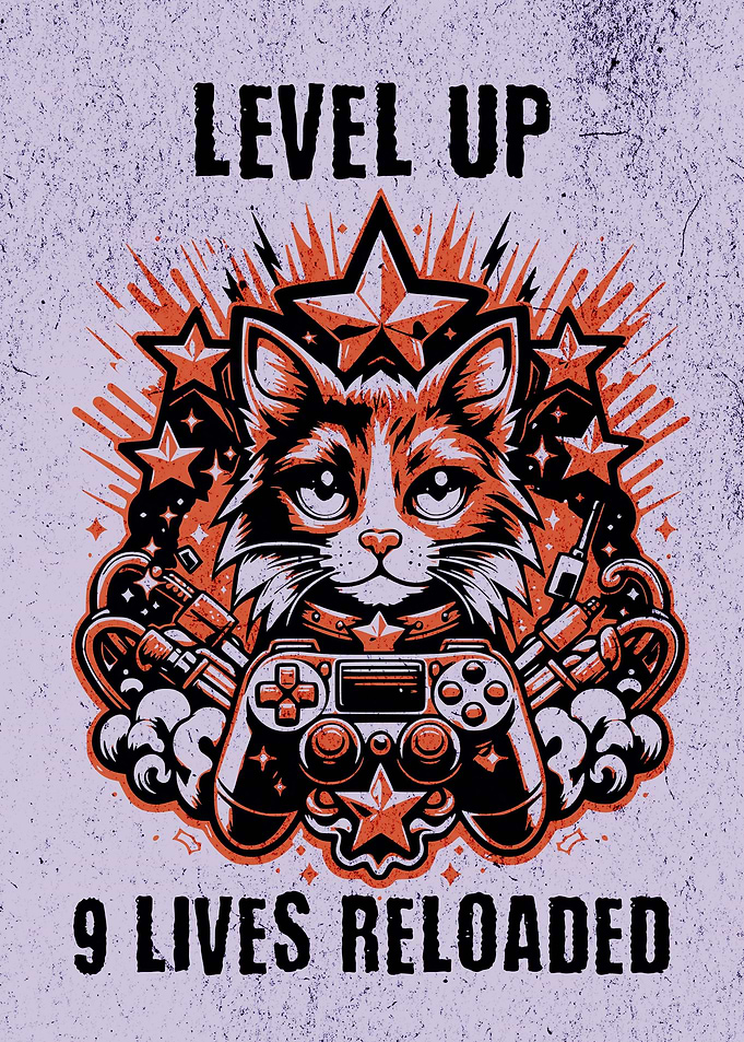Cat Gamer Level Up