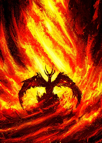Fantasy fire dragon