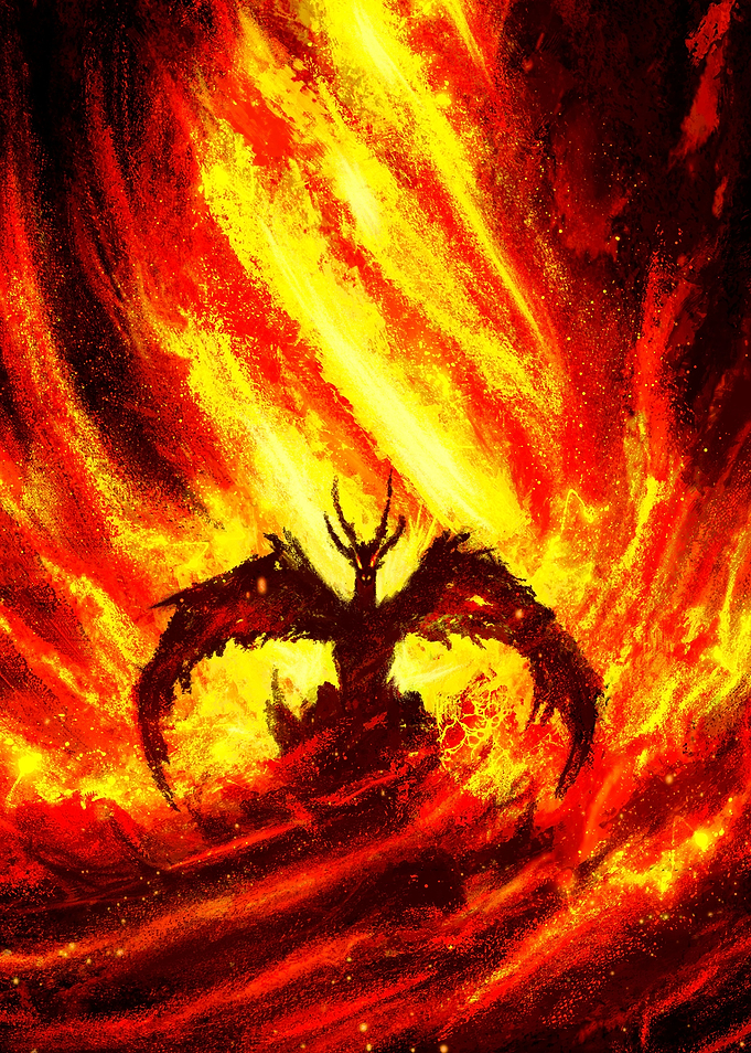 Fantasy fire dragon