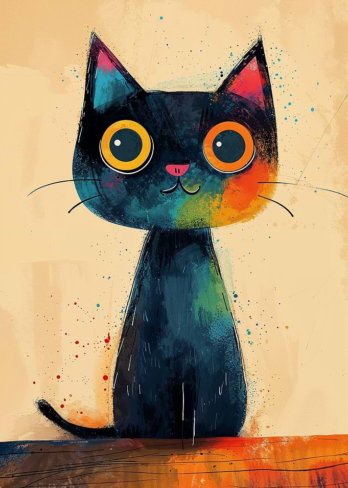Colorful Cat Art