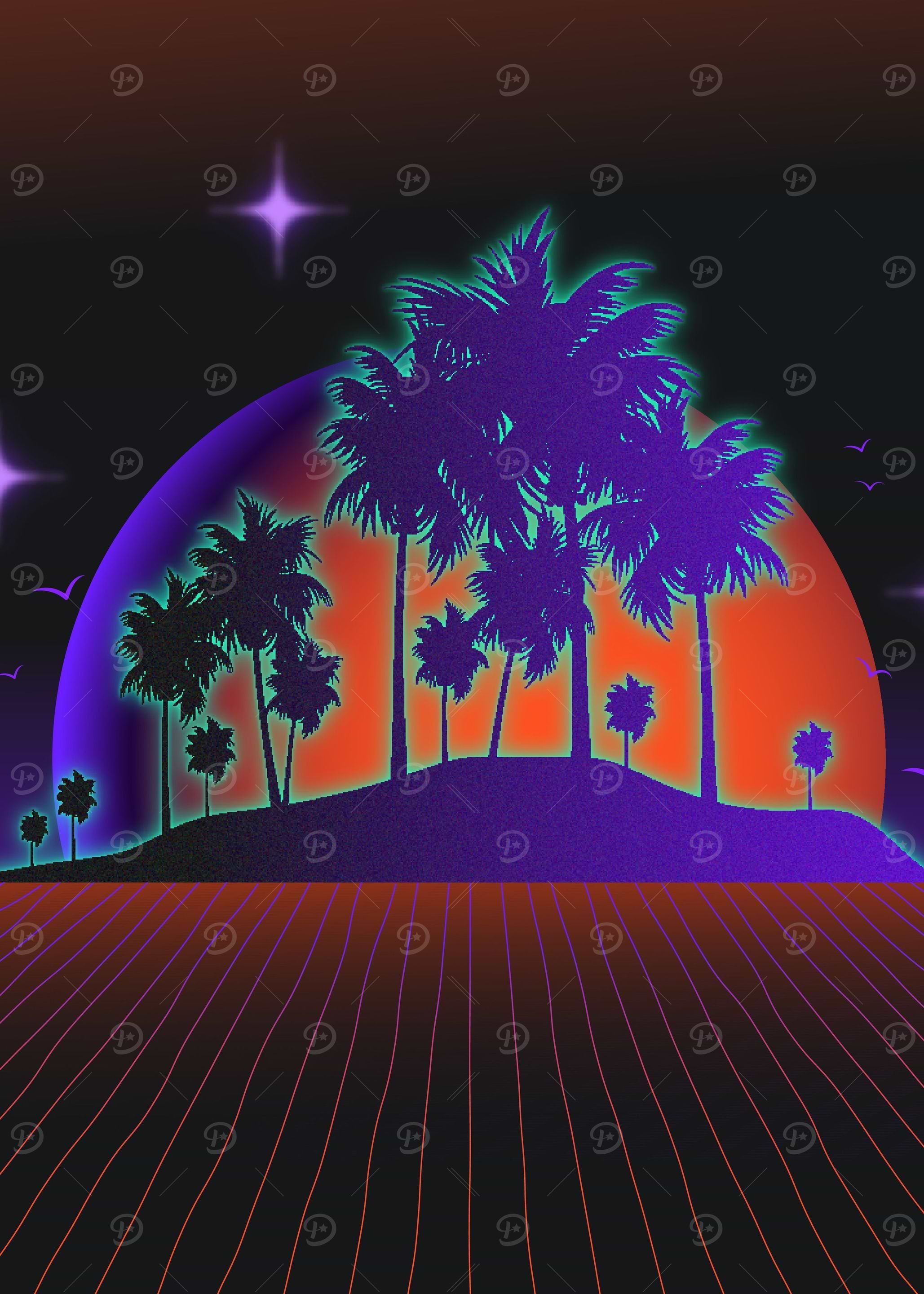 Orange Sunset Synthwave