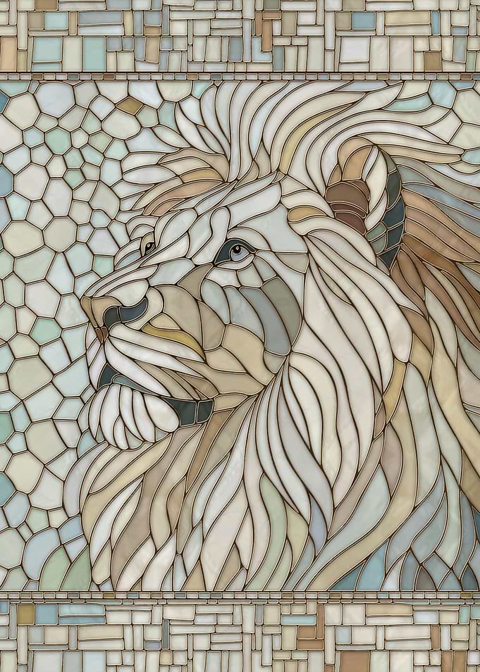 Lion Portrait Mosaic Art
